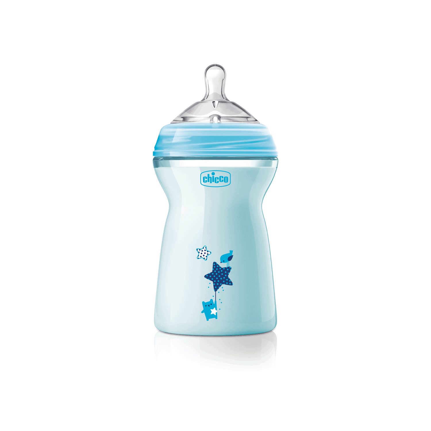 Chicco Biberão Natural Feeling Silicone Azul 330mL (6m+)