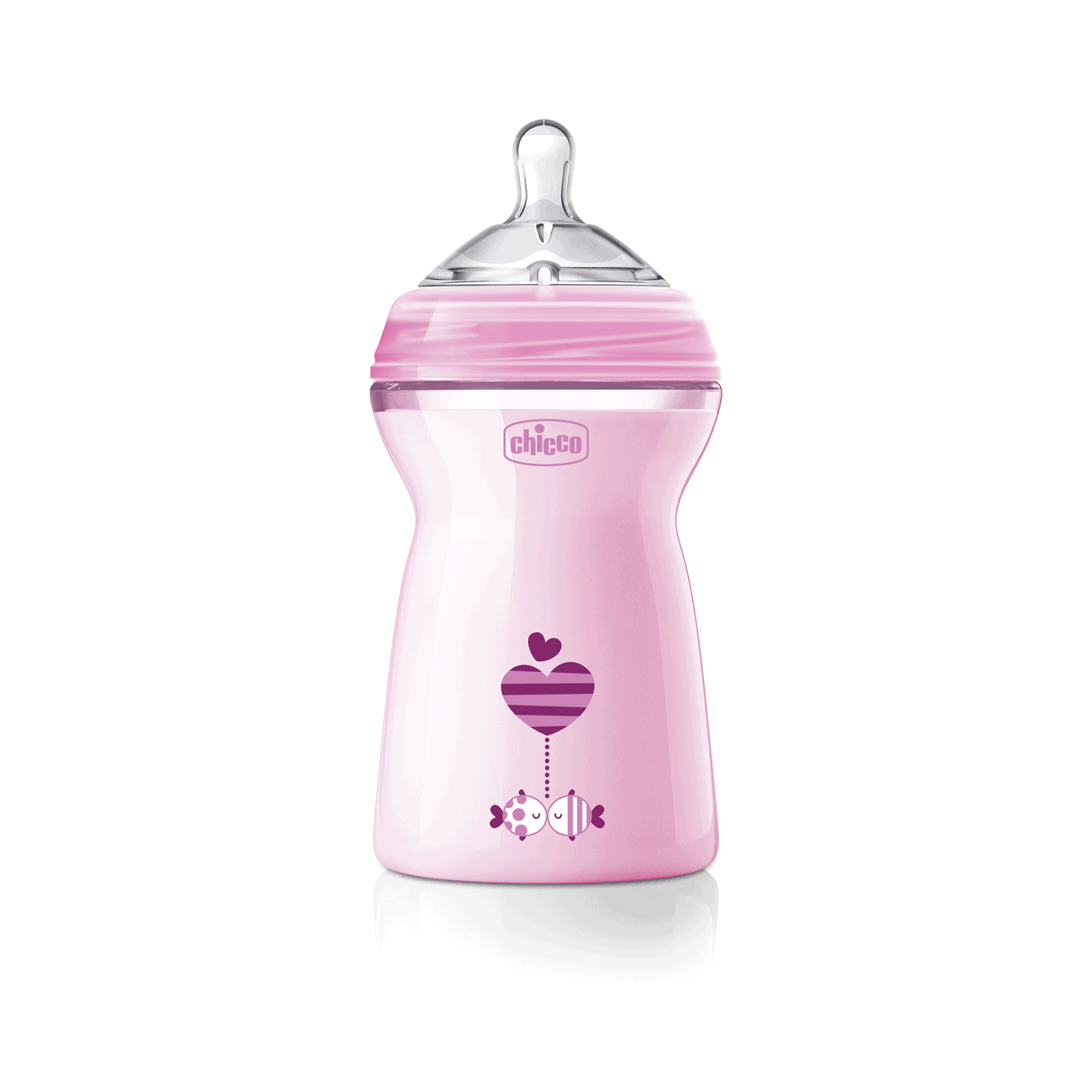 Chicco Biberão Natural Feeling Silicone Rosa 330mL (6m+)
