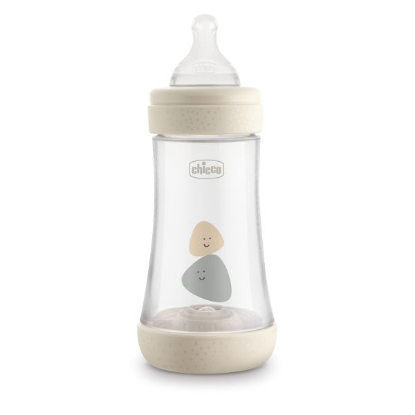 Chicco Biberão Perfect 5 com Tetina em Silicone Bege 240mL (2m+)