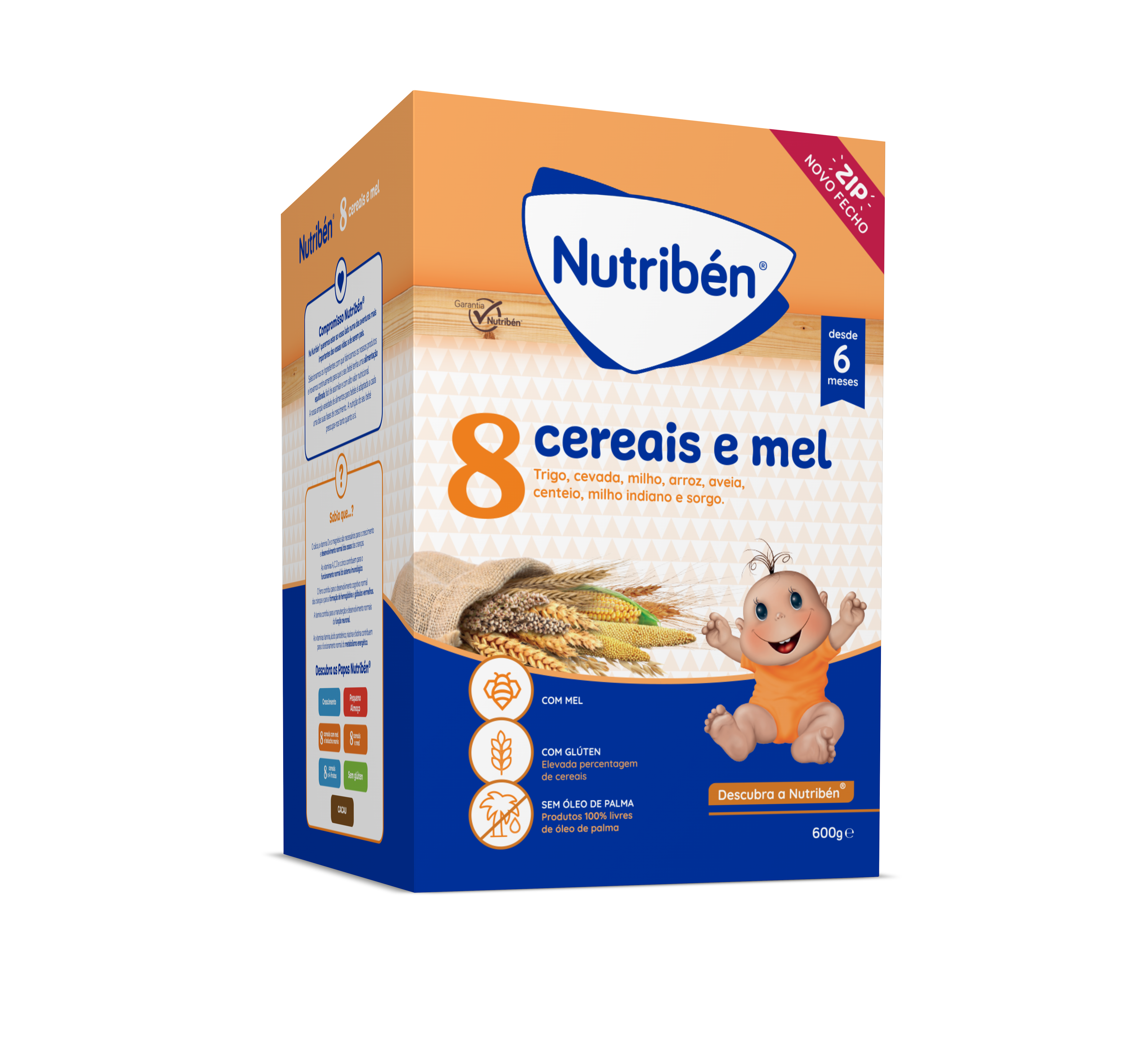 Nutribén 8-cereal and honey non-dairy porridge 600g