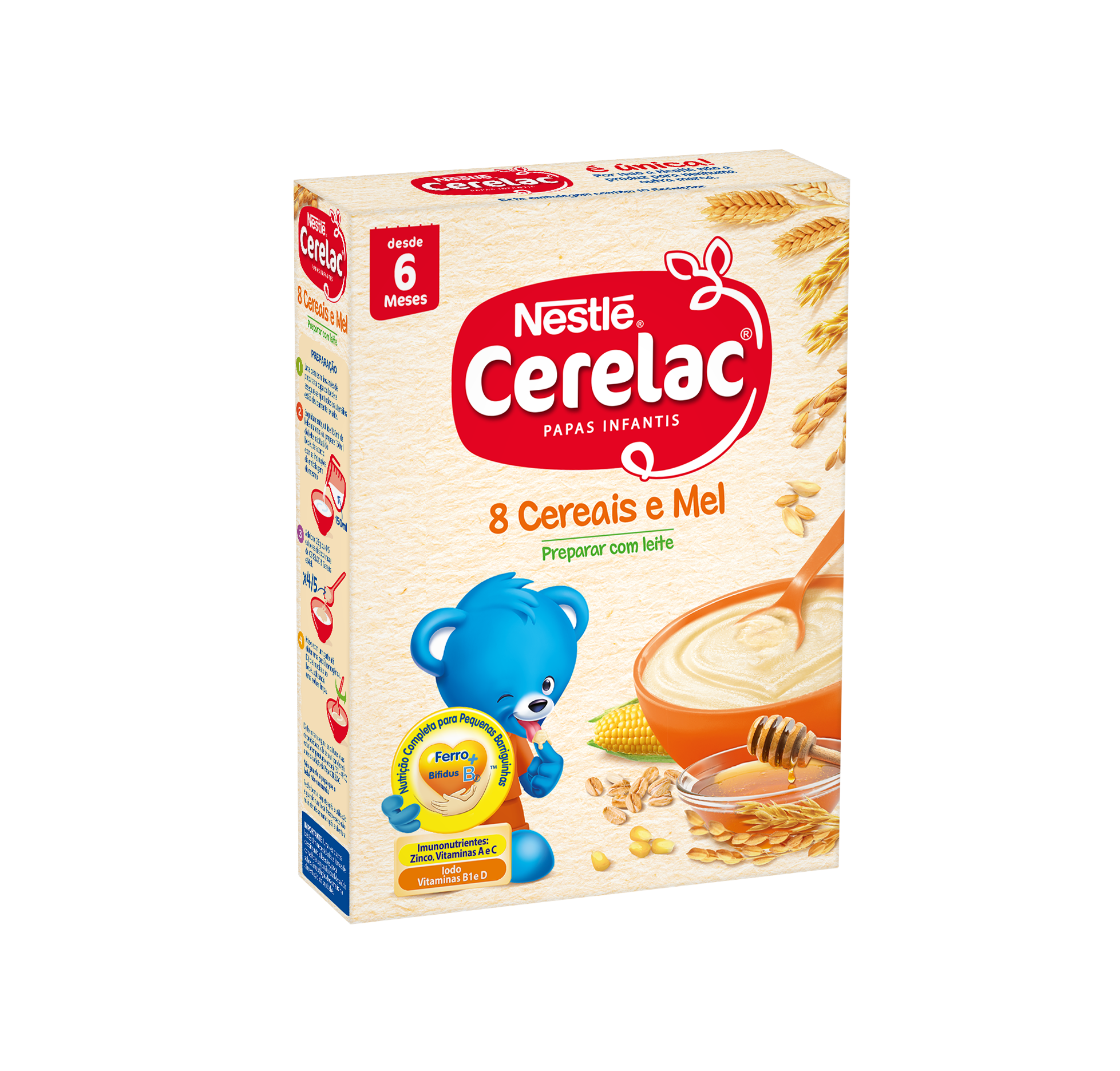 Nestlé Cerelac 8 Cereais e Mel Não- Láctea 250g