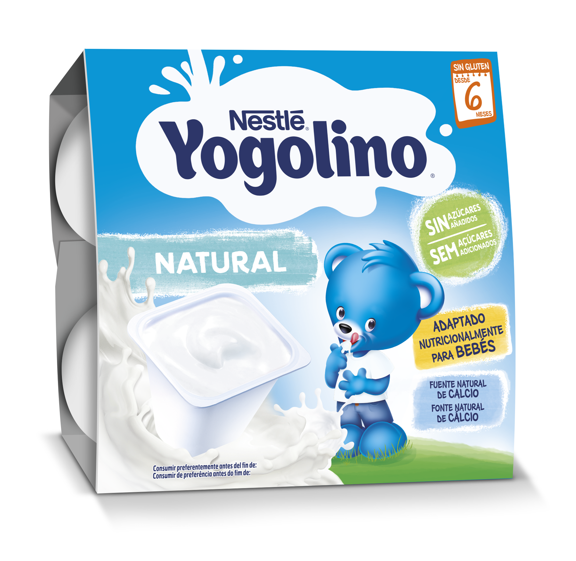 YOGOLINO Natural 0% Added Sugars 4x100g