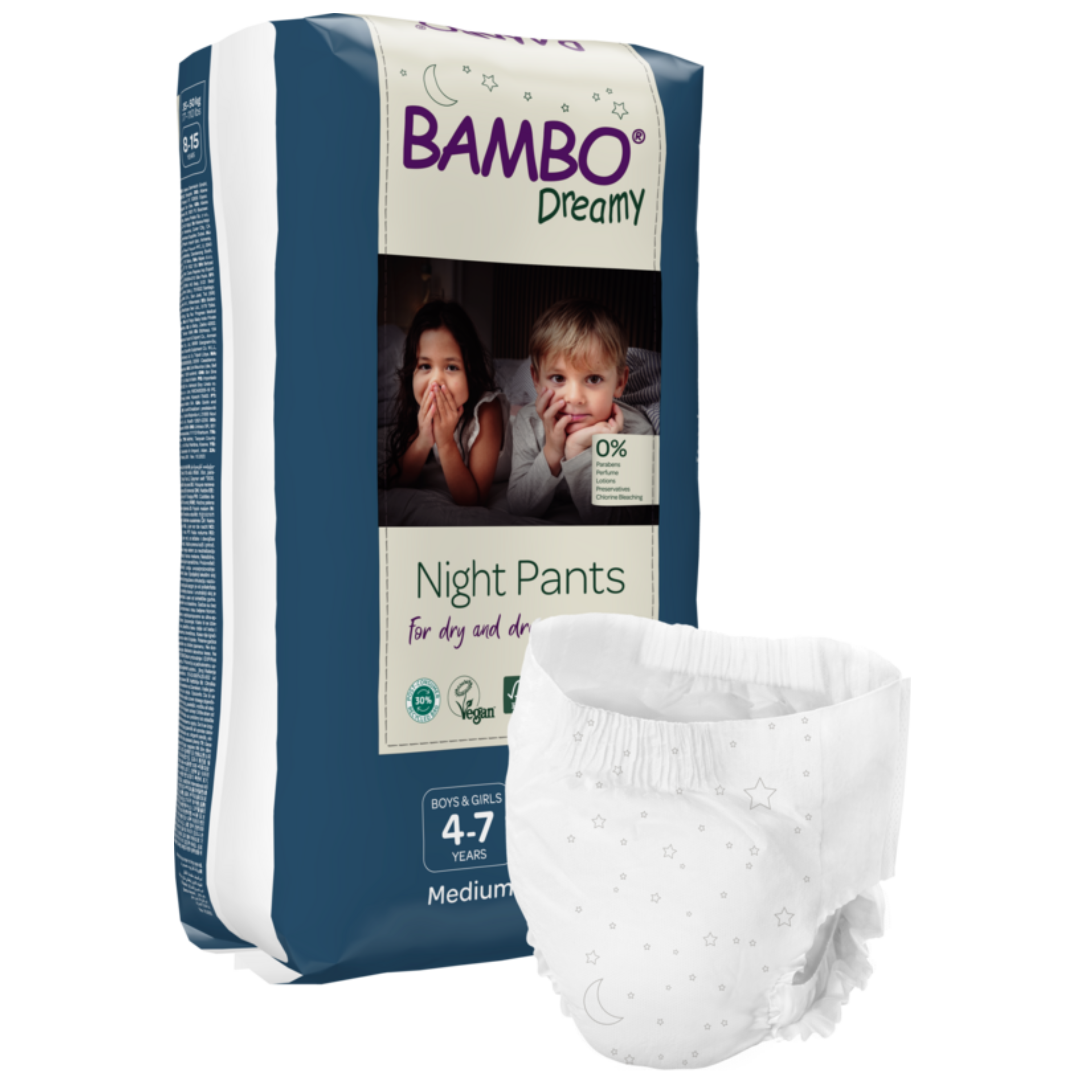 Bambo Fraldas Noturnas Ecológicas M 15-35kg