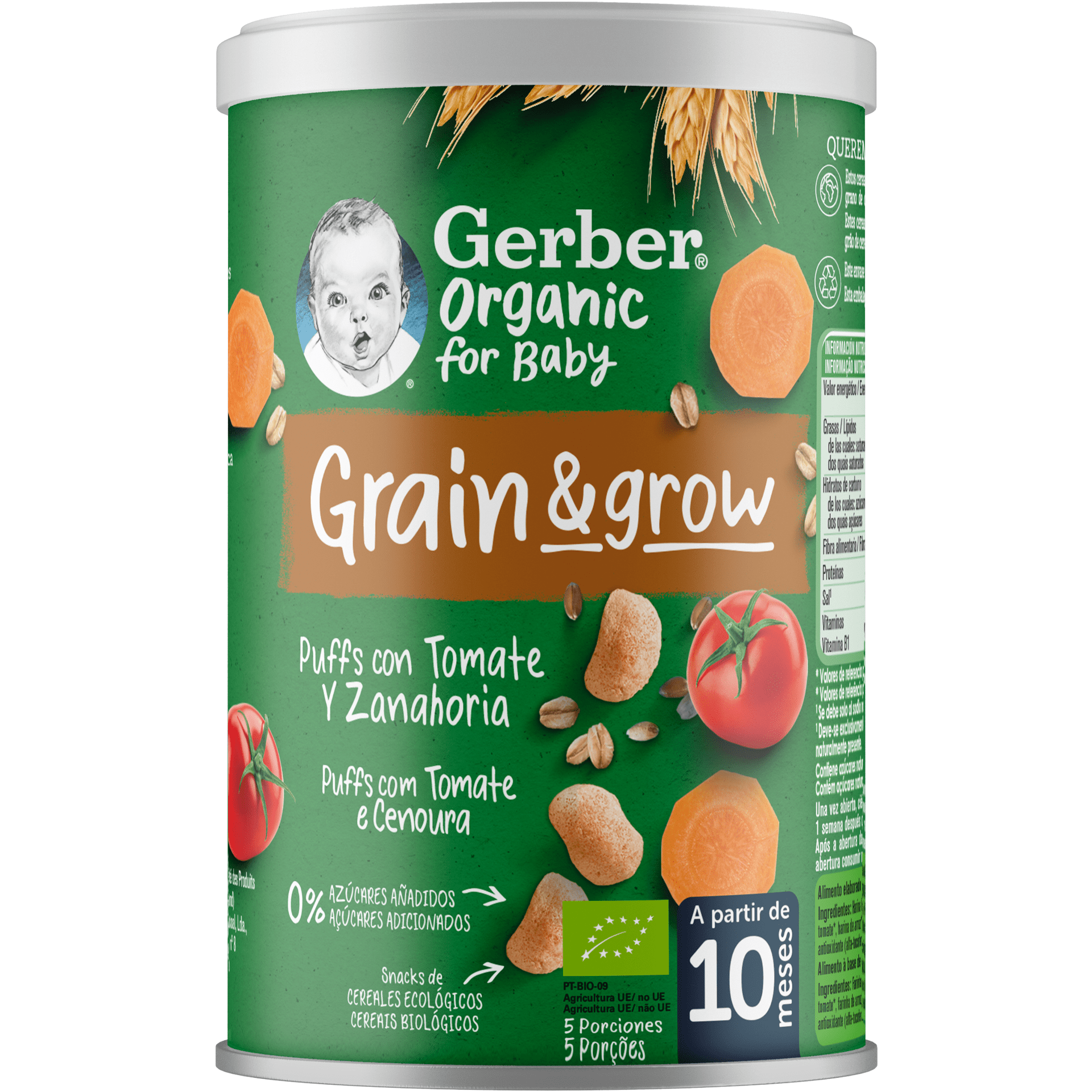 Nestlé Gerber Organic NutriPuffs Tomate Cenoura 35g