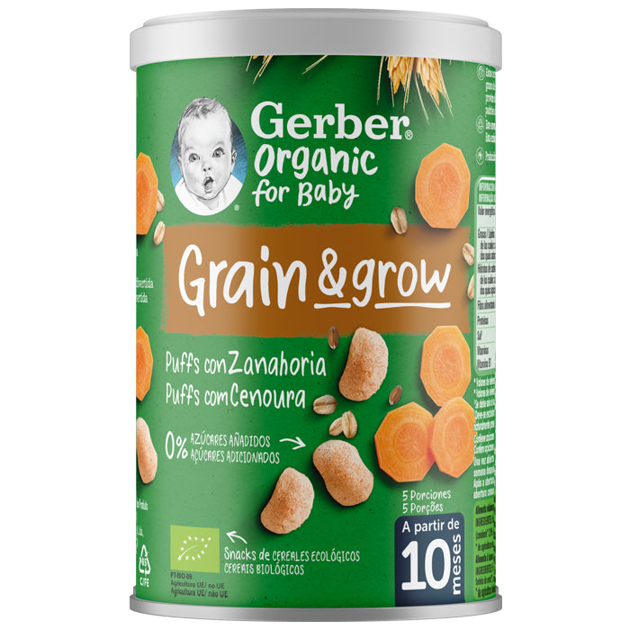 Nestlé Gerber Organic NutriPuffs Cenoura Laranja 35g