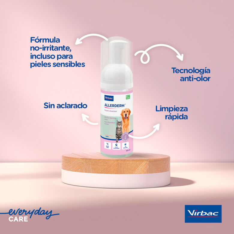 Allerderm Foam Espuma de Limpeza sem Enxaguamento para Cão e Gato – 100ml