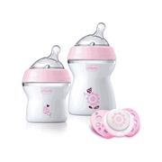 Chicco Conjunto de Biberões Natural Feeling + Chupeta Physio Air Rosa