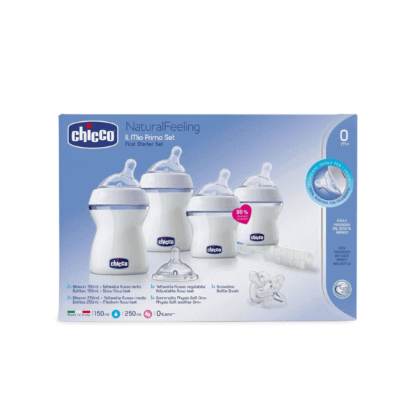 Chicco Conjunto de Recém-nascido Natural Feeling 0m+ 2x150mL (0m+) + 2x250mL (2m+)