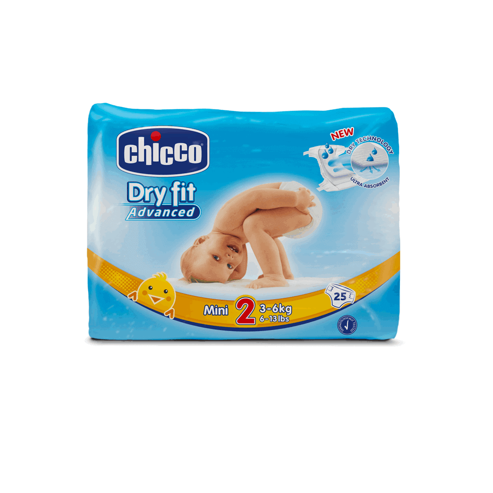 Chicco Fraldas Dry Fit Advanced T2 (3-6kg) 25 Unidades
