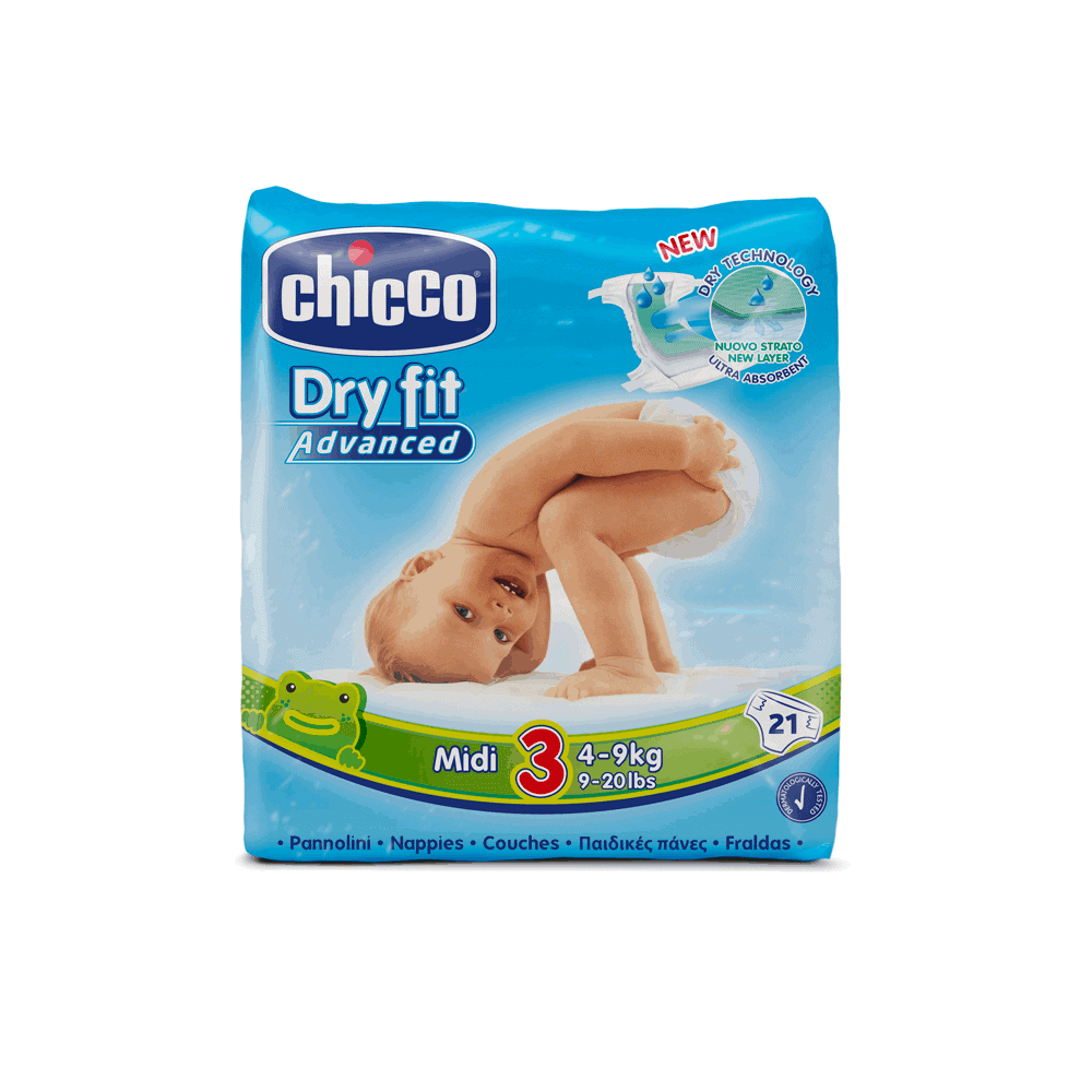 Chicco Fraldas Dry Fit Advanced T3 (4-9kg) 21 Unidades