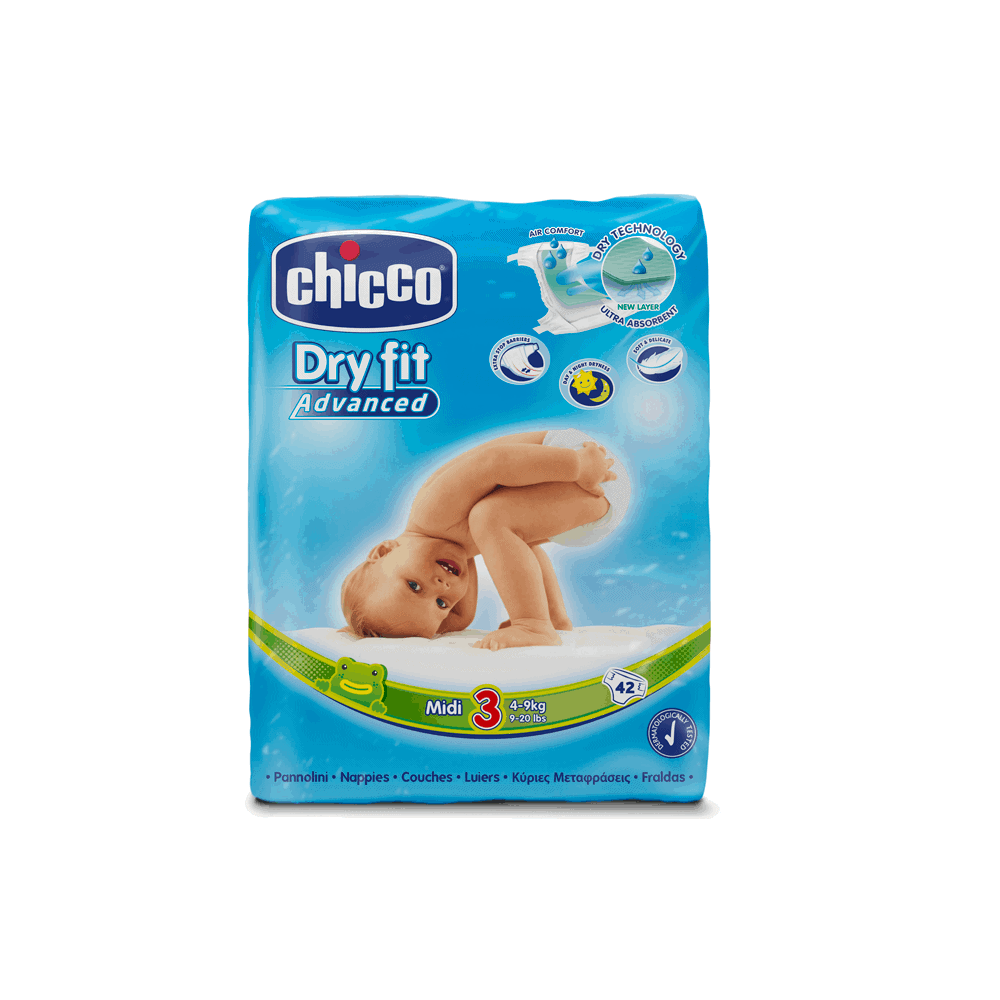 Chicco Fraldas Dry Fit Advanced T3 (4-9kg) 42 Unidades