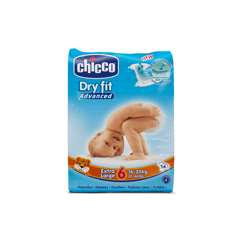 Chicco Fraldas Dry Fit Advanced T6 (16-30kg) 14 Unidades