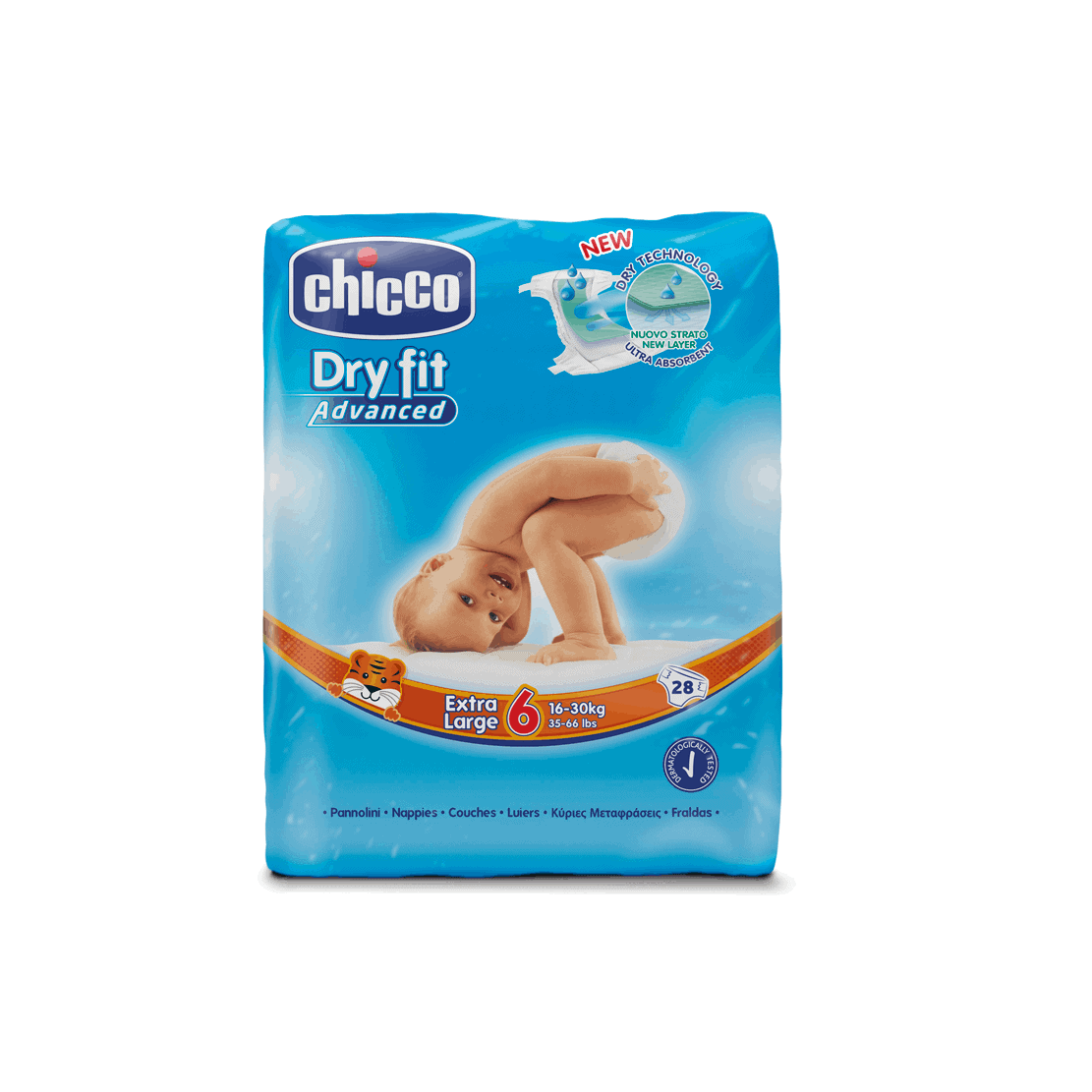 Chicco Fraldas Dry Fit Advanced T6 (16-30kg) 28 Unidades