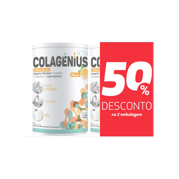 Colagénius Active Laranja 2x345g com Desconto na 2ª Unidade