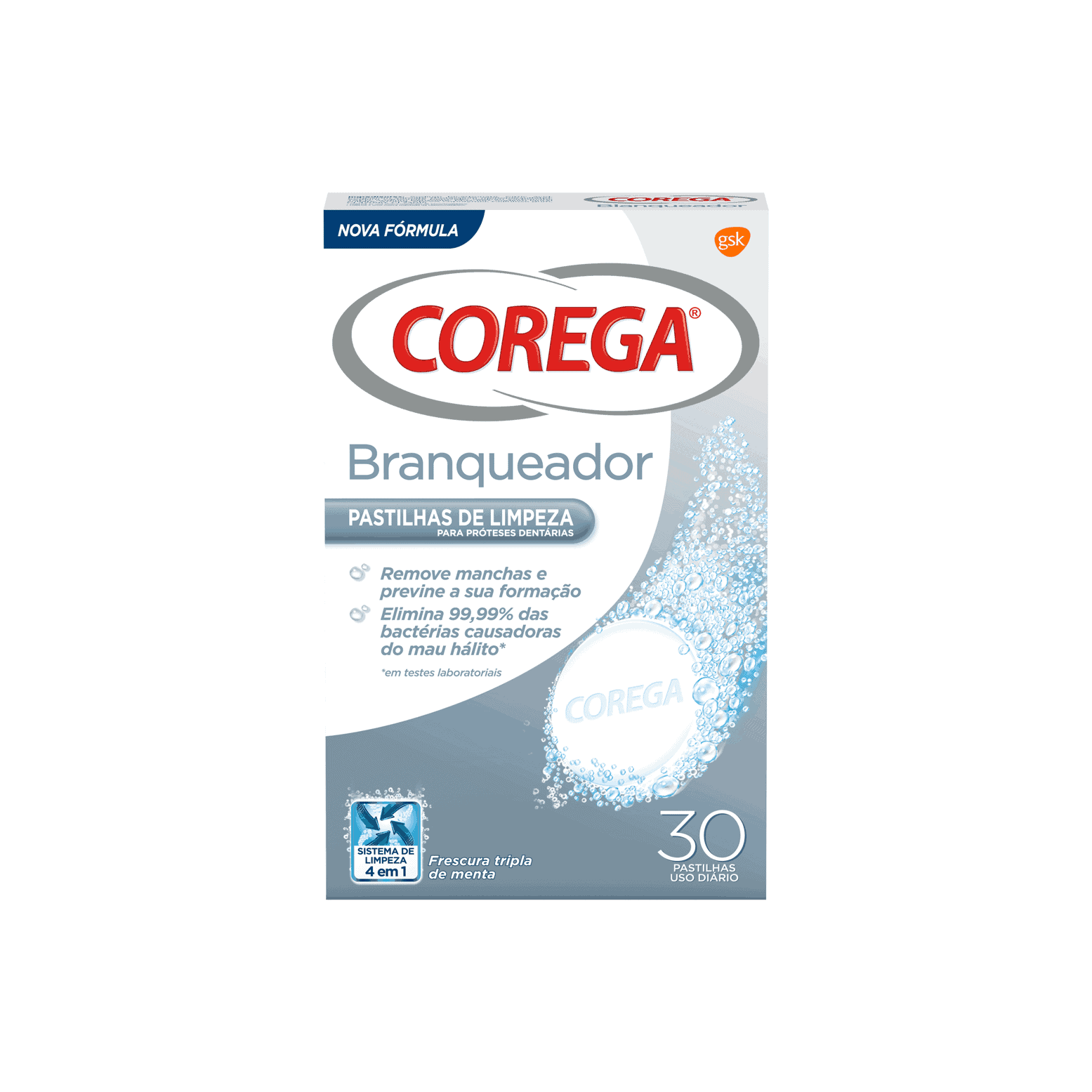 Corega Branqueador 30 Pastilhas