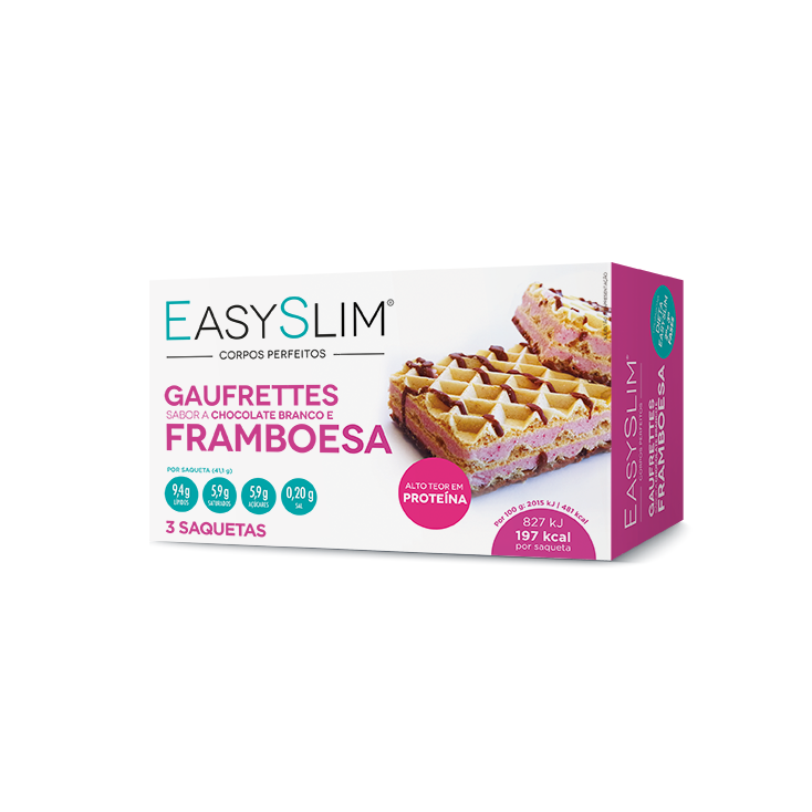 Easyslim Gaufrettes Chocolate Branco e Framboesa 3x41,1g