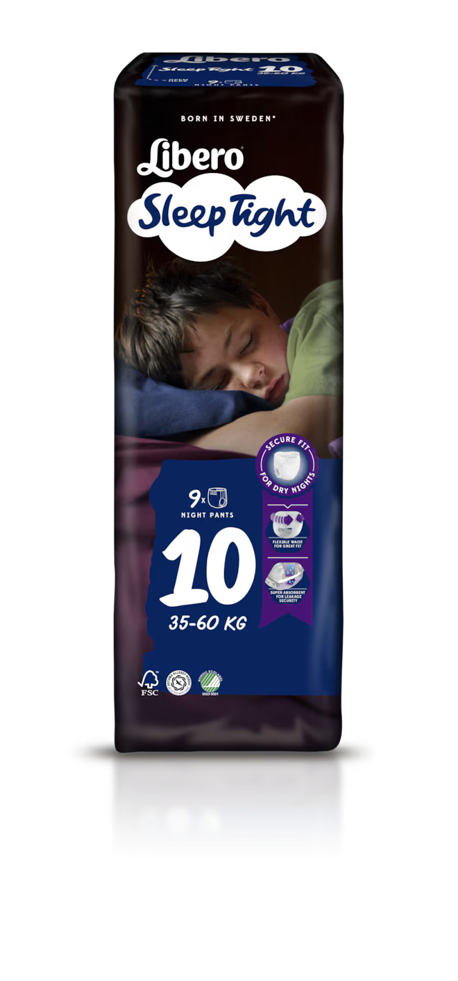 Libero SleepTight 10 fralda 35-60 kg X9