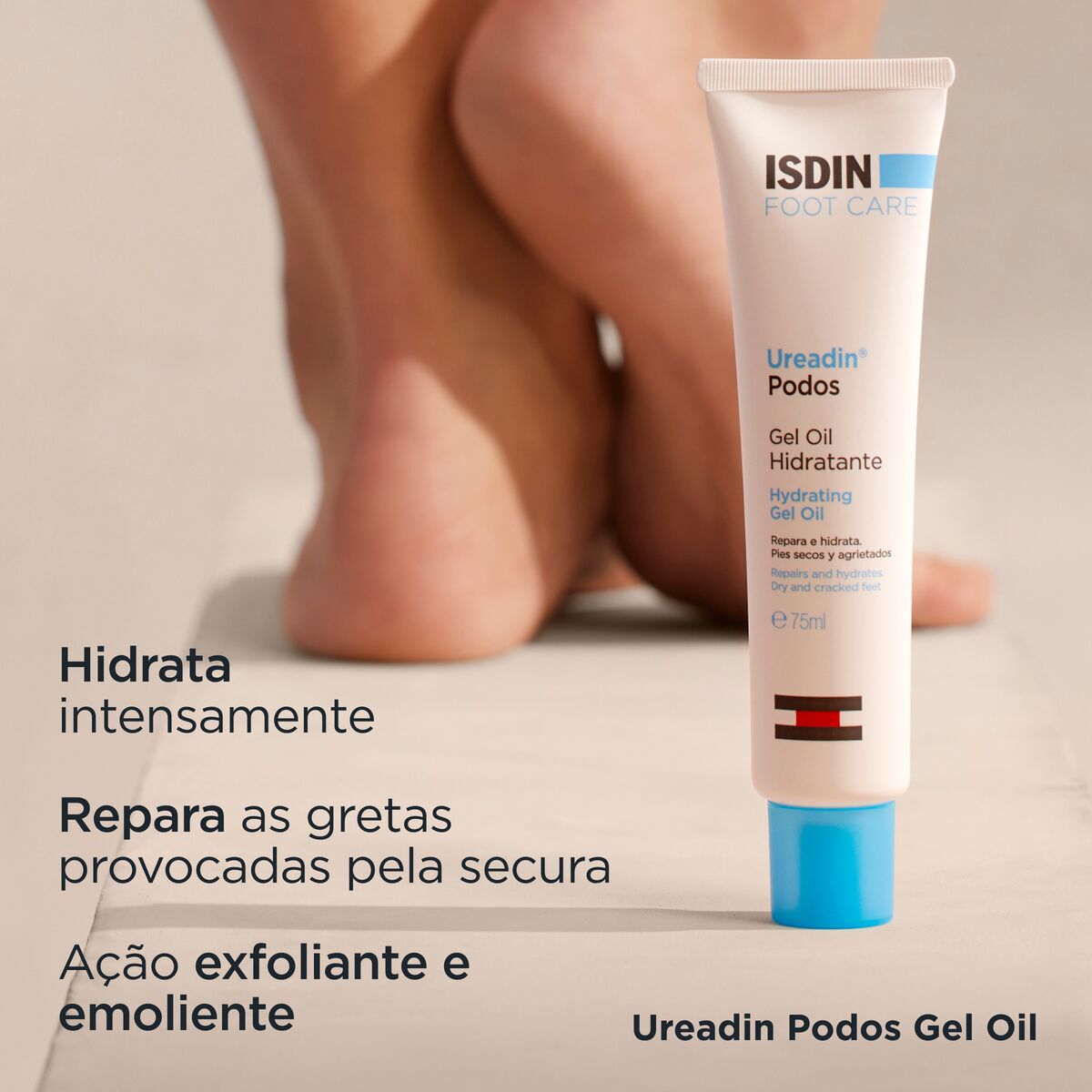 Isdin Ureadin Podos Gel Oil 75ML - Moisturizing gel-oil with 10% ISDIN® Urea, for dry and cracked feet.