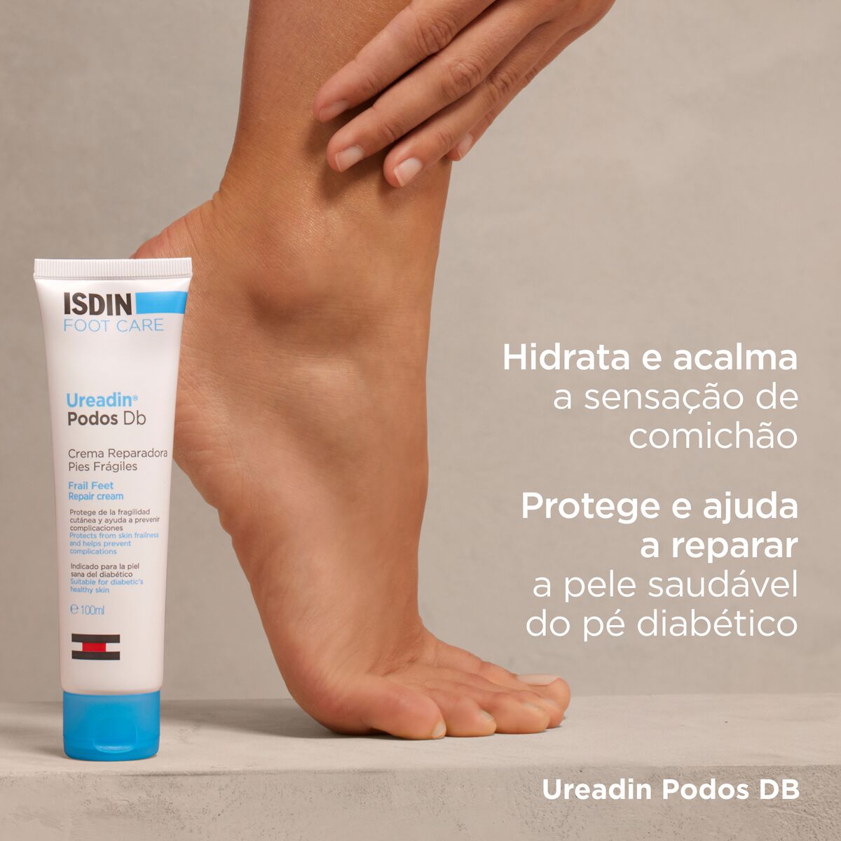 Isdin Ureadin Podos Db 100ML - Moisturizing cream for fragile feet, with 5% ISDIN® Urea. Indicated for healthy diabetic skin.