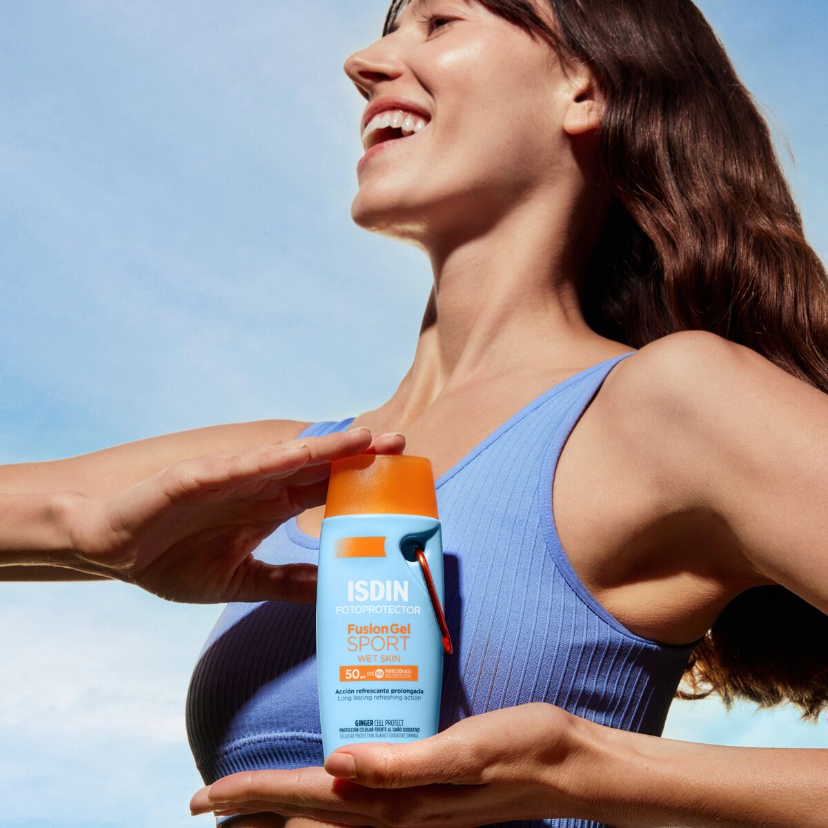 Isdin Fotoprotector Fusion Gel Sport SPF50 100ML - Protetor solar corporal invisível para desporto