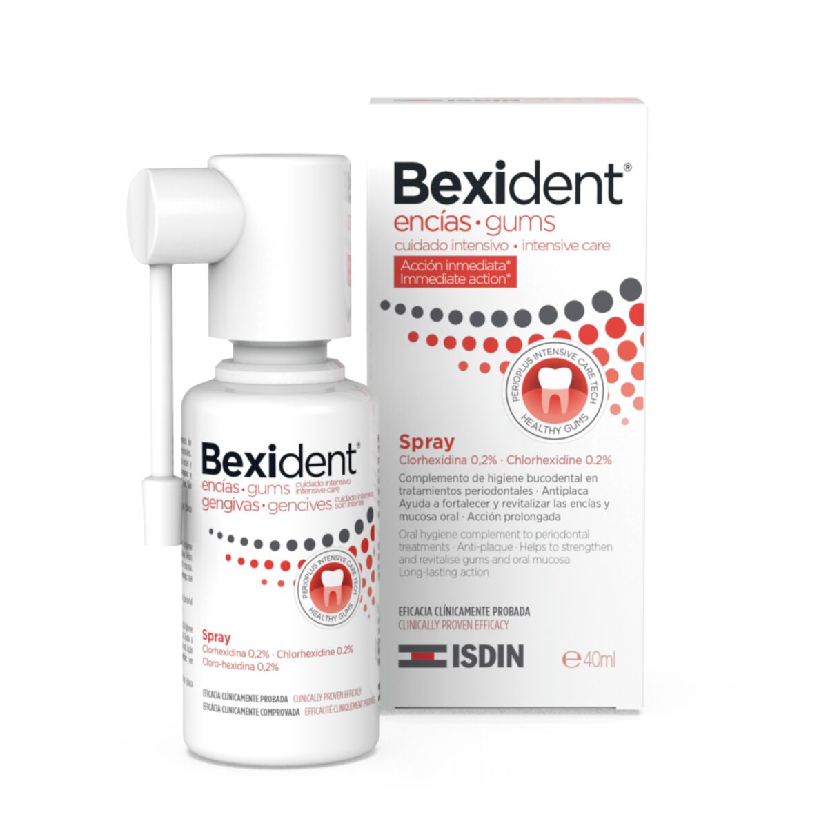 Isdin Bexident Gums Intensive Care 40ML - Spray with chlorhexidine for fragile gums.