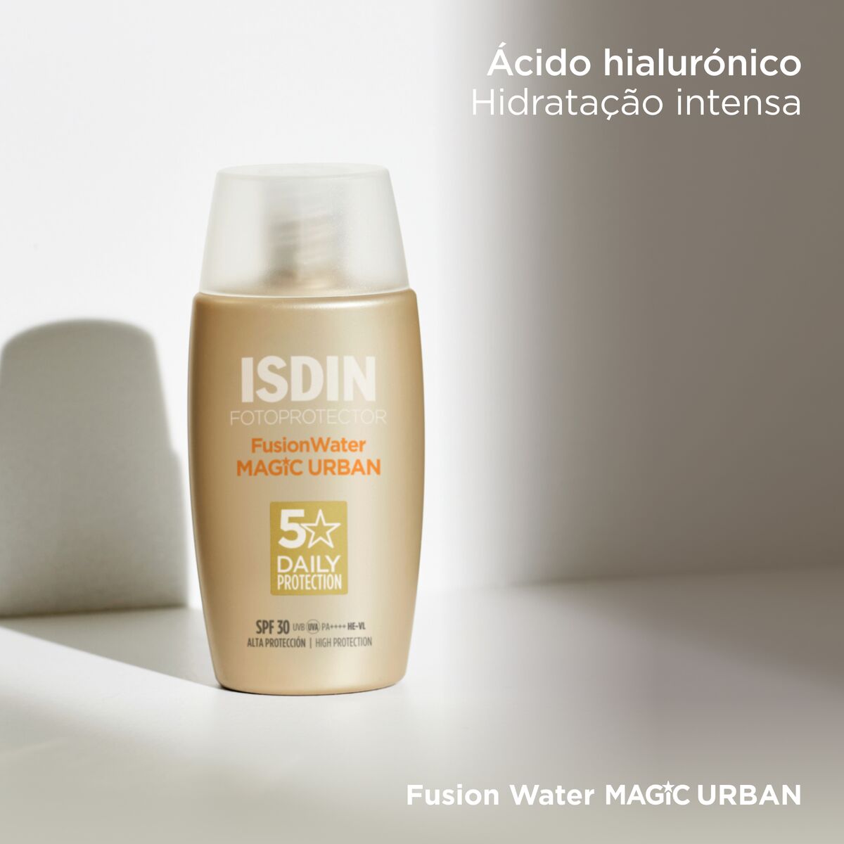 Isdin Fotoprotetor Fusion Water Magic Urban SPF30 50ML - Facial sunscreen for urban environments.