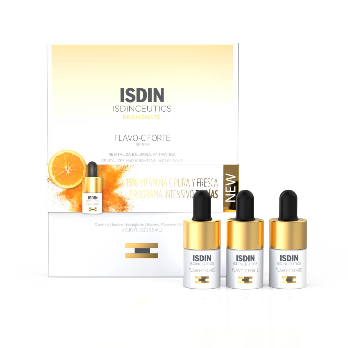 Isdin Isdinceutics Flavo C Forte 3UX5.3ML 15.9ML - Antioxidant serum with 15% pure vitamin C.