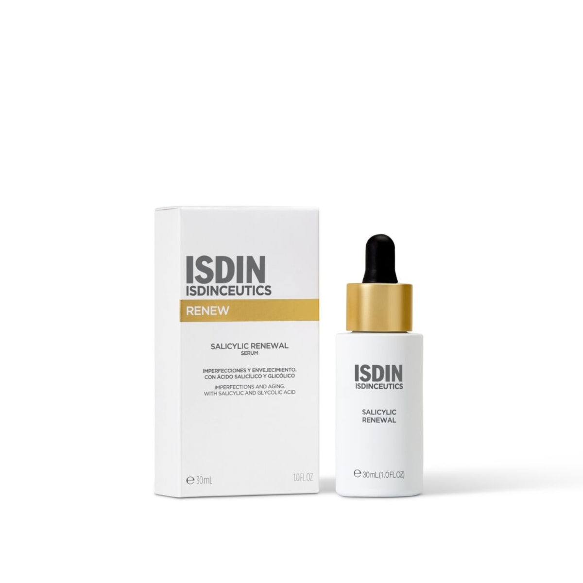 Isdin Isdinceutics Salicylic Renewal 30ml - Anti-blemish and anti-wrinkle facial serum with salicylic and glycolic acid for combination or oily skin.