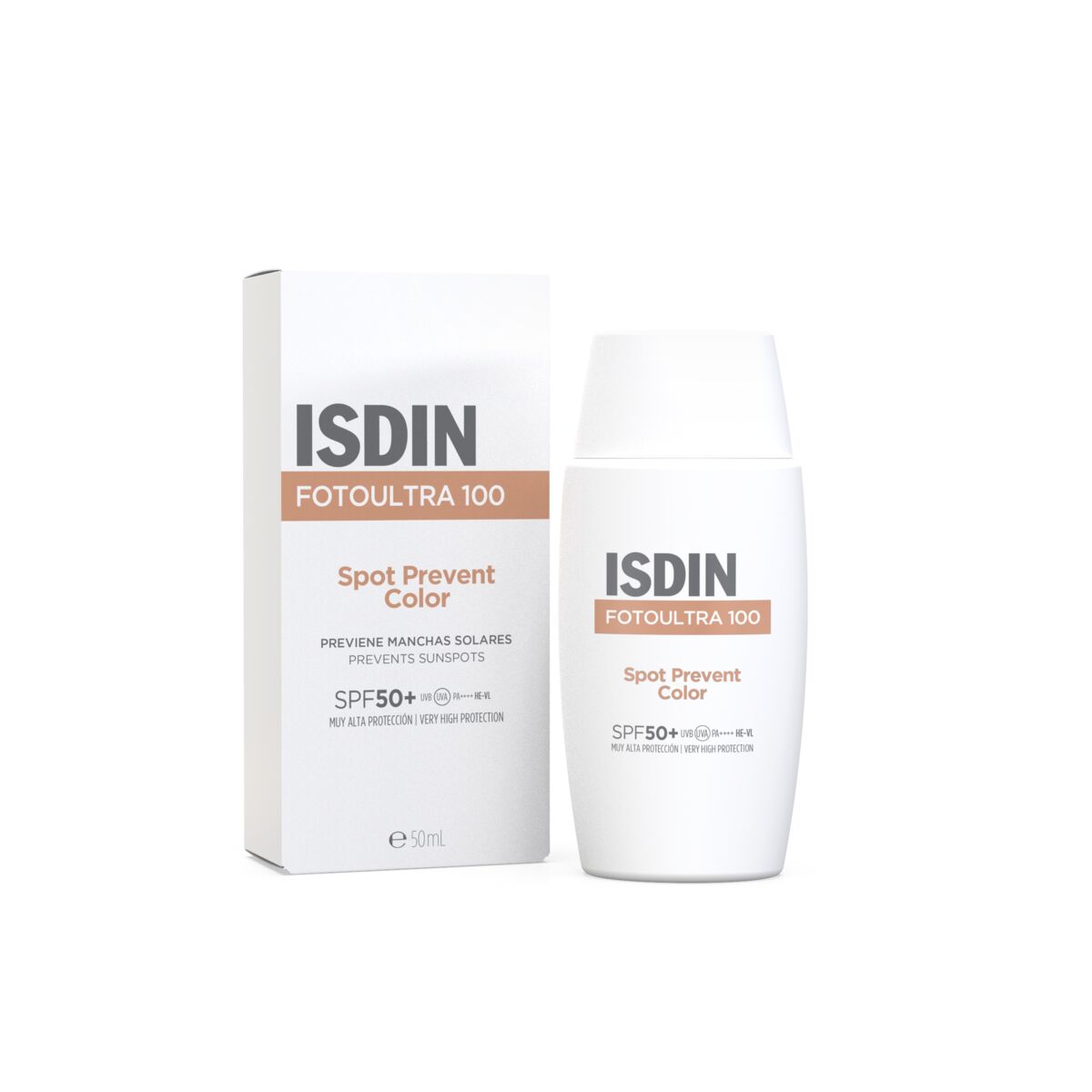 Isdin FotoUltra SPOT PREVENT COLOR SPF50+ 50ML - Sunscreen to prevent sunspots, with color.