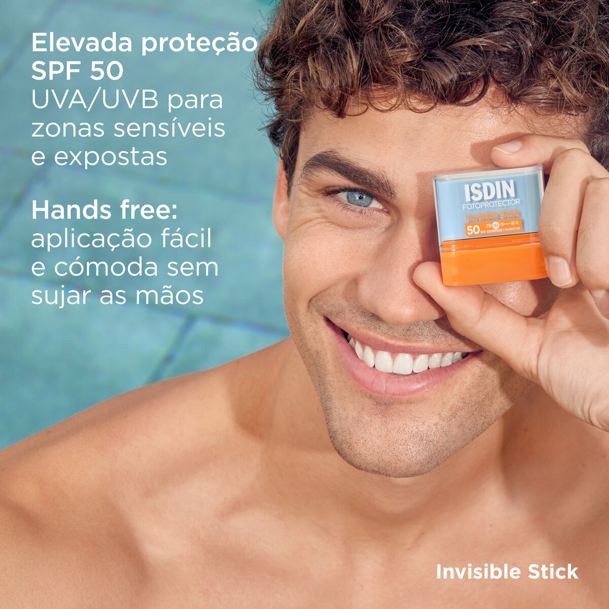 Isdin Fotoprotector Invisible Stick SPF50 10G - Invisible sunscreen stick for face and sensitive areas.