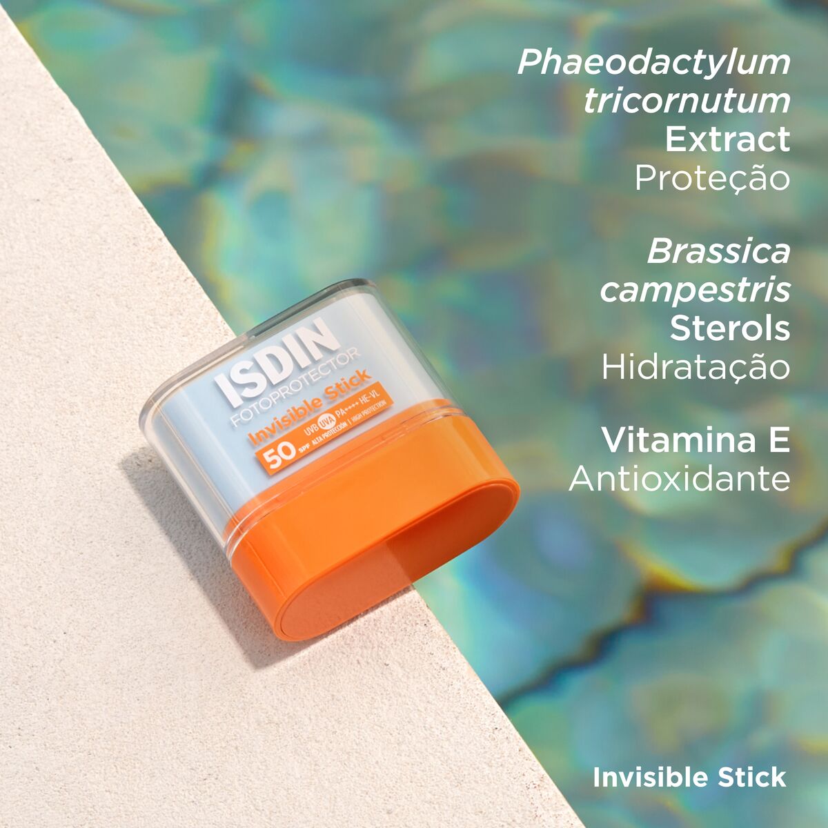 Isdin Fotoprotector Invisible Stick SPF50 10G - Invisible sunscreen stick for face and sensitive areas.