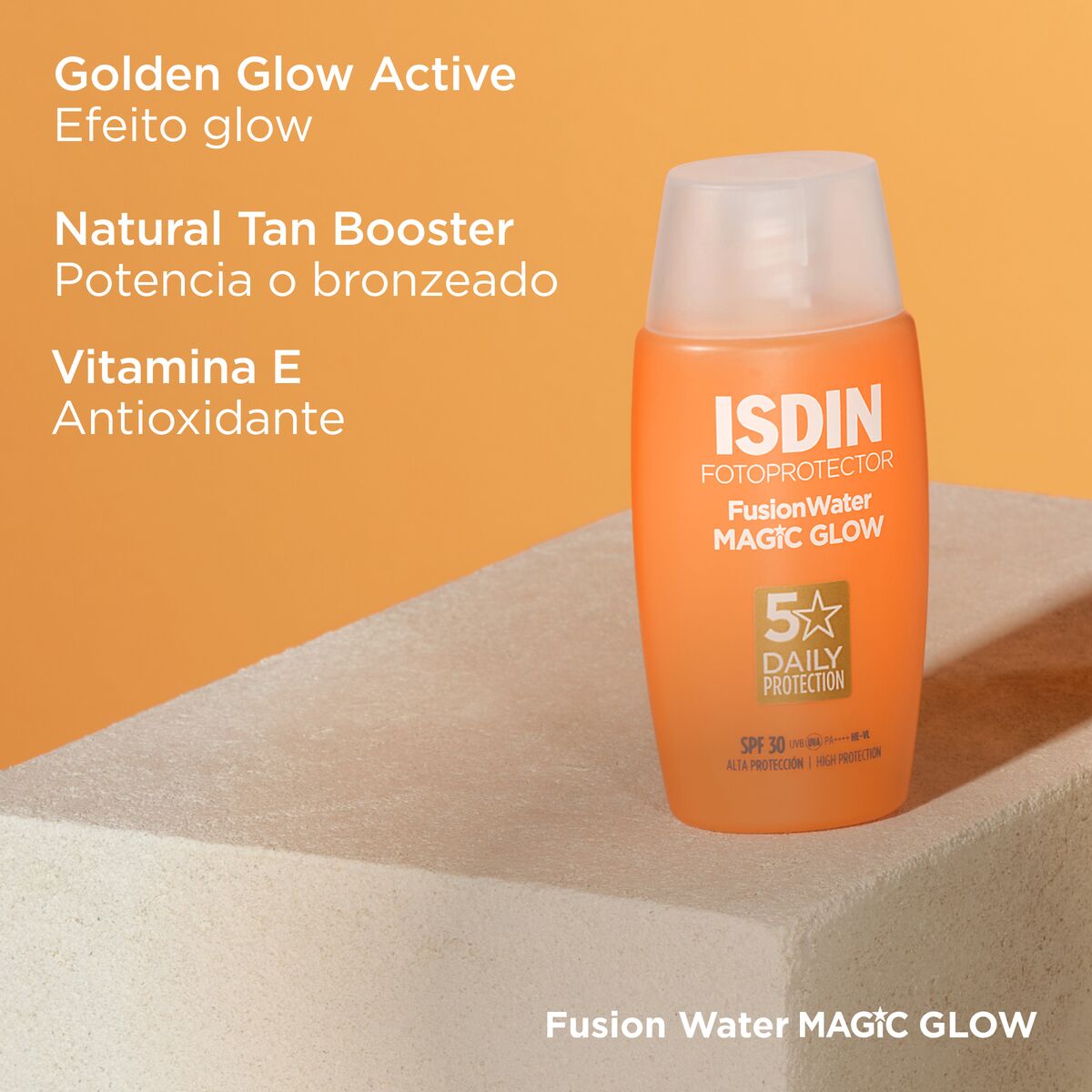 Isdin Fotoprotector FusionWater Magic Glow SPF30 50ML - Protetor solar facial ultraligeiro e com efeito glow