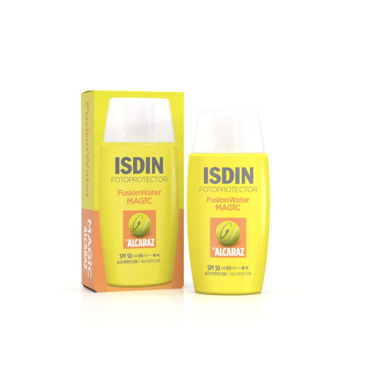 Isdin Fotoprotector FusionWater Magic by Alcaraz SPF50 50ML - Ultra-light facial sunscreen formulated for athletes.