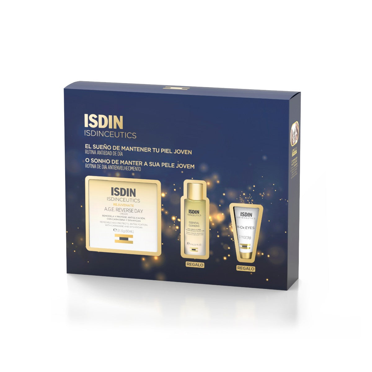 Isdin Pack Isdinceutics AGE Reverse Day 50G + OFFER Essential Cleansing 27ml + K-Ox Eyes 4ml