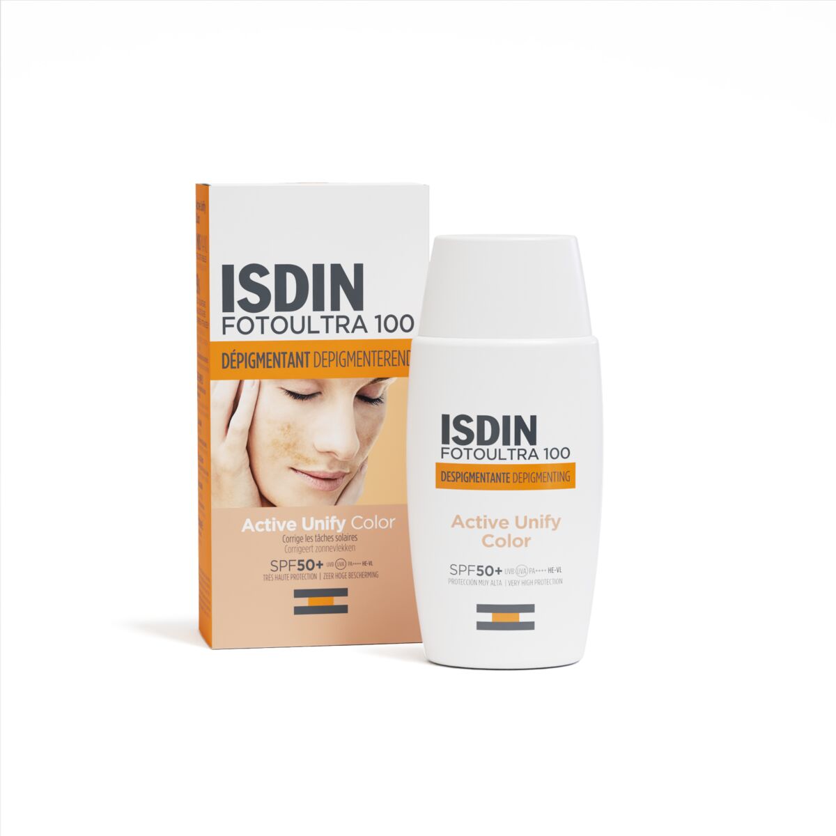 Isdin FotoUltra Active Unify Color SPF50+ 50ML - Depigmenting sunscreen with color.