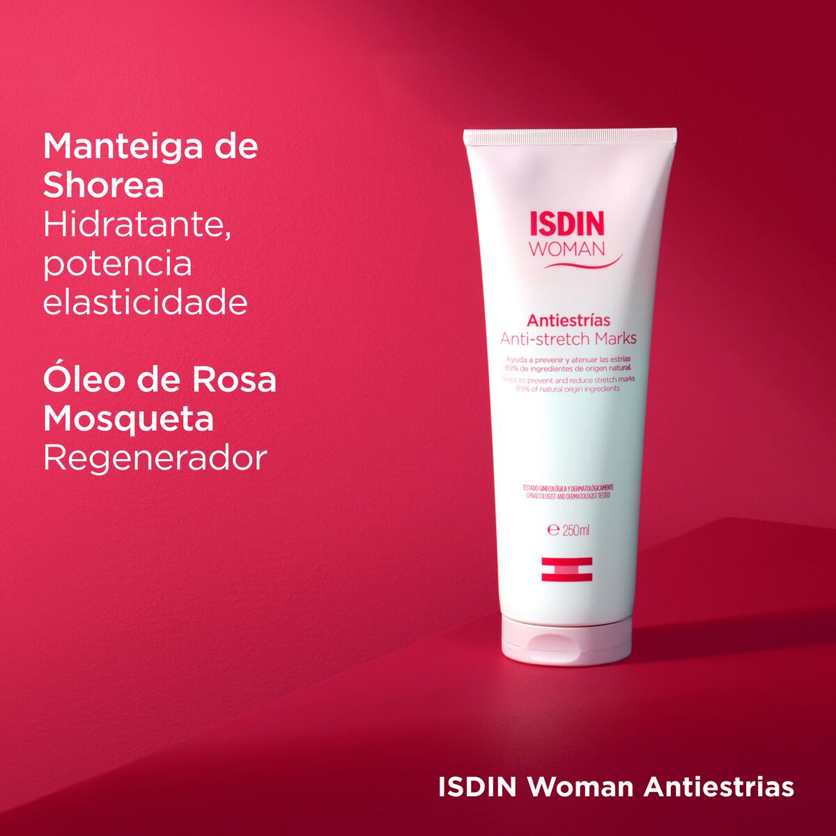 Isdin Woman Anti-Stretch Mark Cream 250ml - Cream to prevent and reduce stretch marks.
