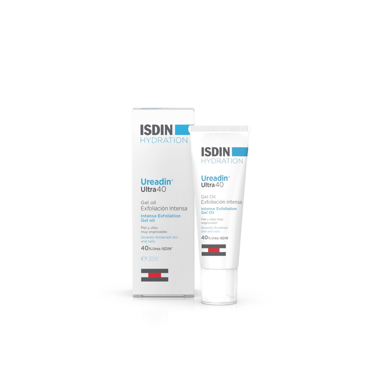 Isdin Ureadin Ultra40 Gel Oil 30ML - Exfoliating foot gel with 40% urea. Suitable for thick skin and nails.