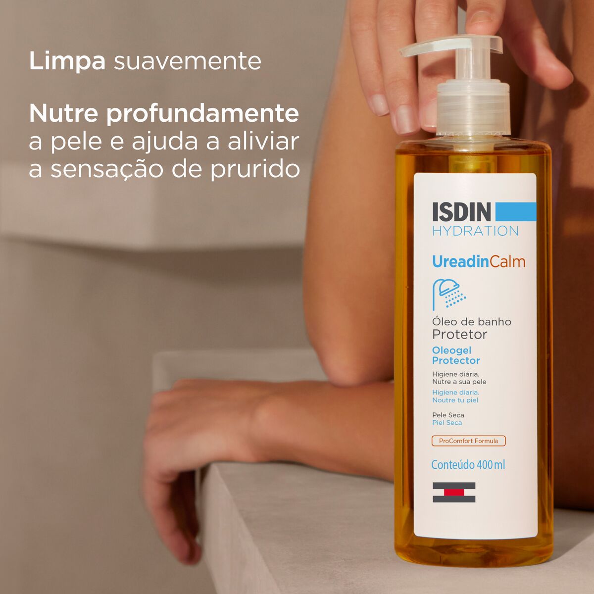 Isdin Ureadin Calm OleoGel 400ML - Soap-free gel-oil for body hygiene, for dry, itchy skin.