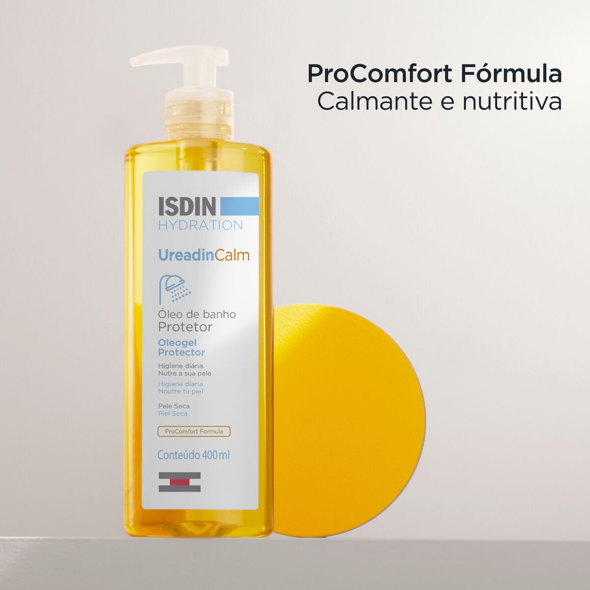 Isdin Ureadin Calm OleoGel 400ML - Gel-Óleo para higiene corporal, sem sabão, para pele seca com prurido