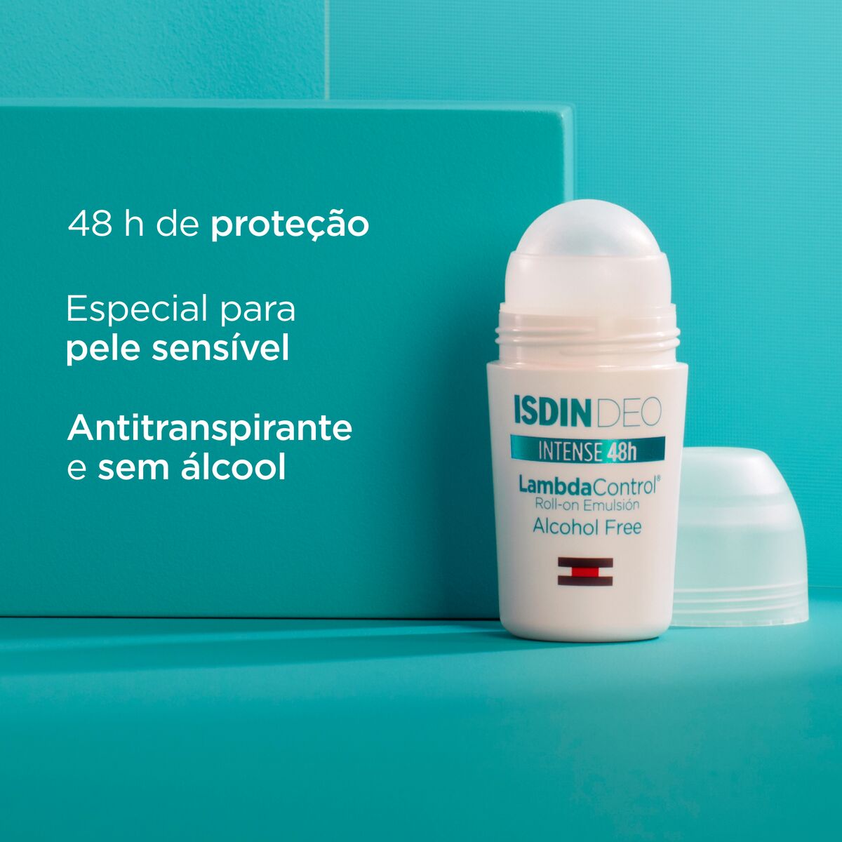 Isdin Deo Lambda Control Free 48h 50ML - Desodorizante antitranspirante em Rollon para pele sensível, sem álcool