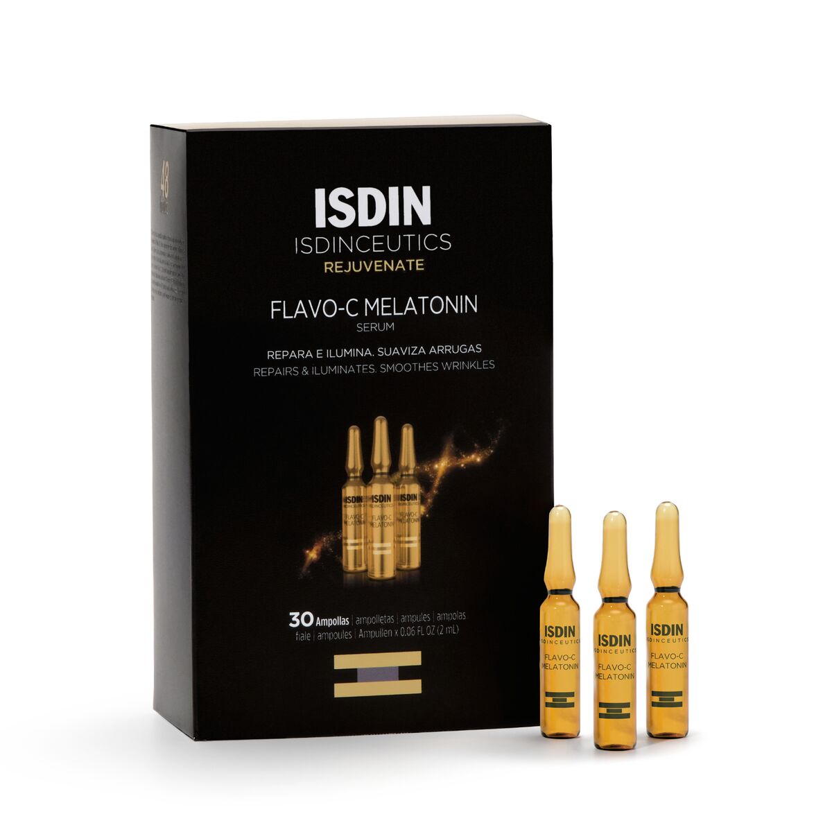 Isdin Isdinceutics Flavo C Melatonin Ampoules 30 x 2ml 60ml - Repairing night serum with vitamin C