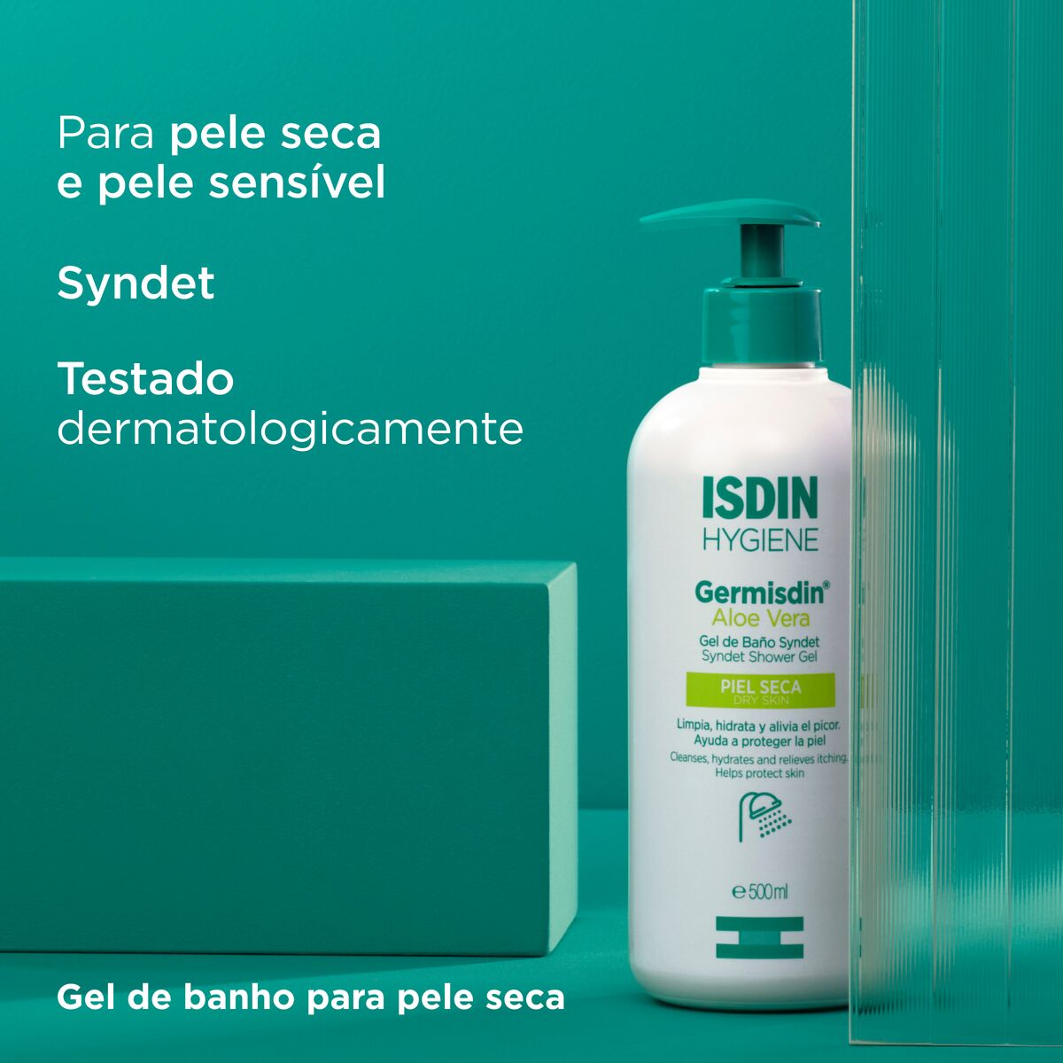 Isdin Germisdin Aloe Vera 500ML - Body gel for body and hand hygiene with Aloe vera for dry skin.
