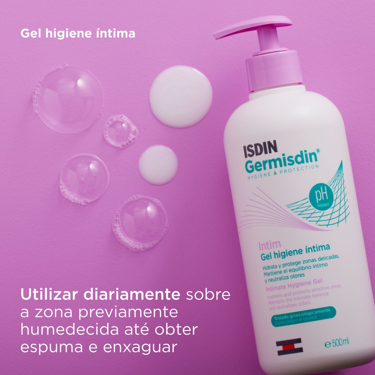 Isdin Germisdin Intim 500ML - Higiene íntima diária, fresca e suave