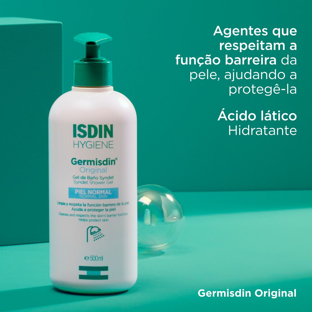 Isdin Germisdin Original 1000ML - Body gel for body and hand hygiene, with physiological pH.