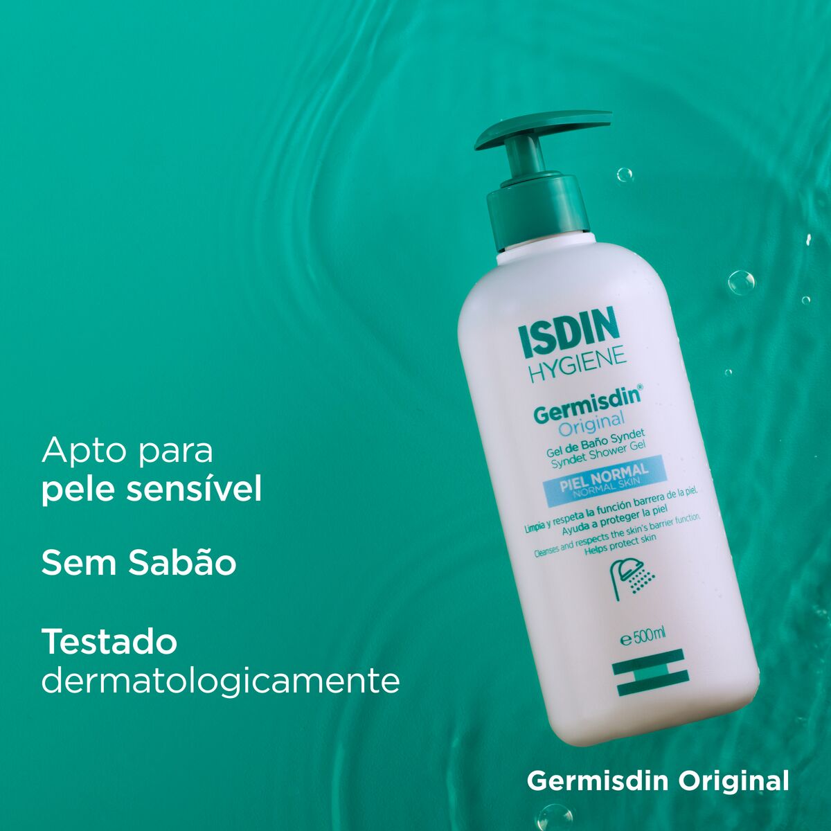Isdin Germisdin Original 500ML - Body gel for body and hand hygiene, with physiological pH.