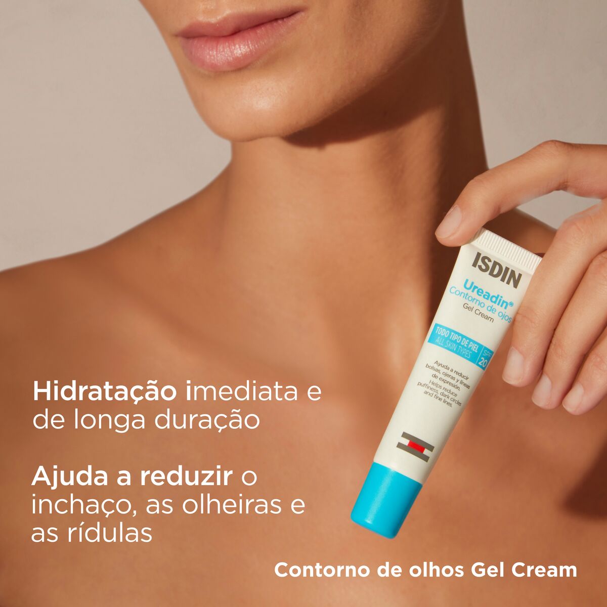 Isdin Ureadin Contorno de ojos 15ML - Gel creme para bolsas, olheiras e linhas de expressão. Para todos os tipos de pele