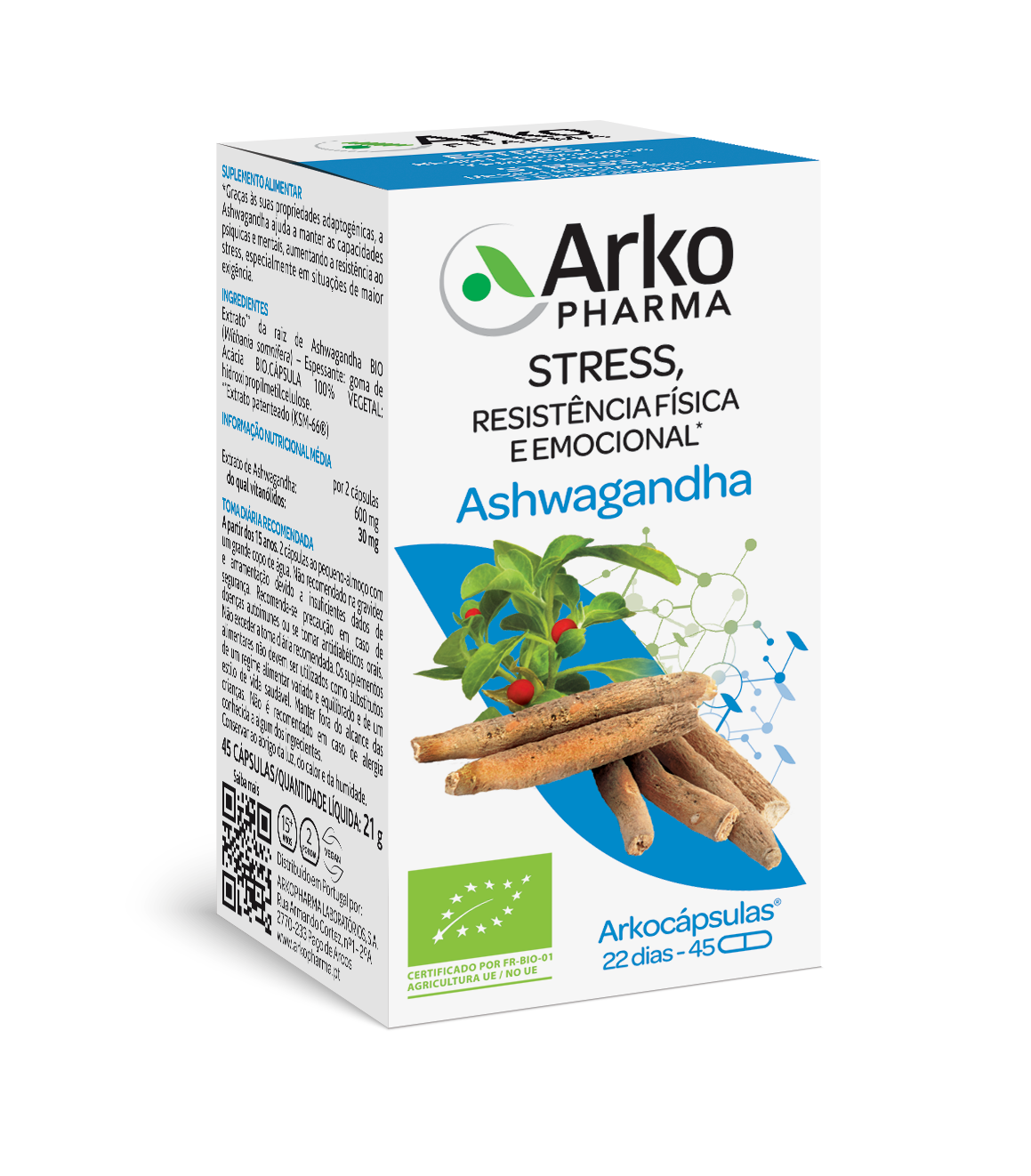 Arkocápsulas Ashwagandha BIO 45 capsules