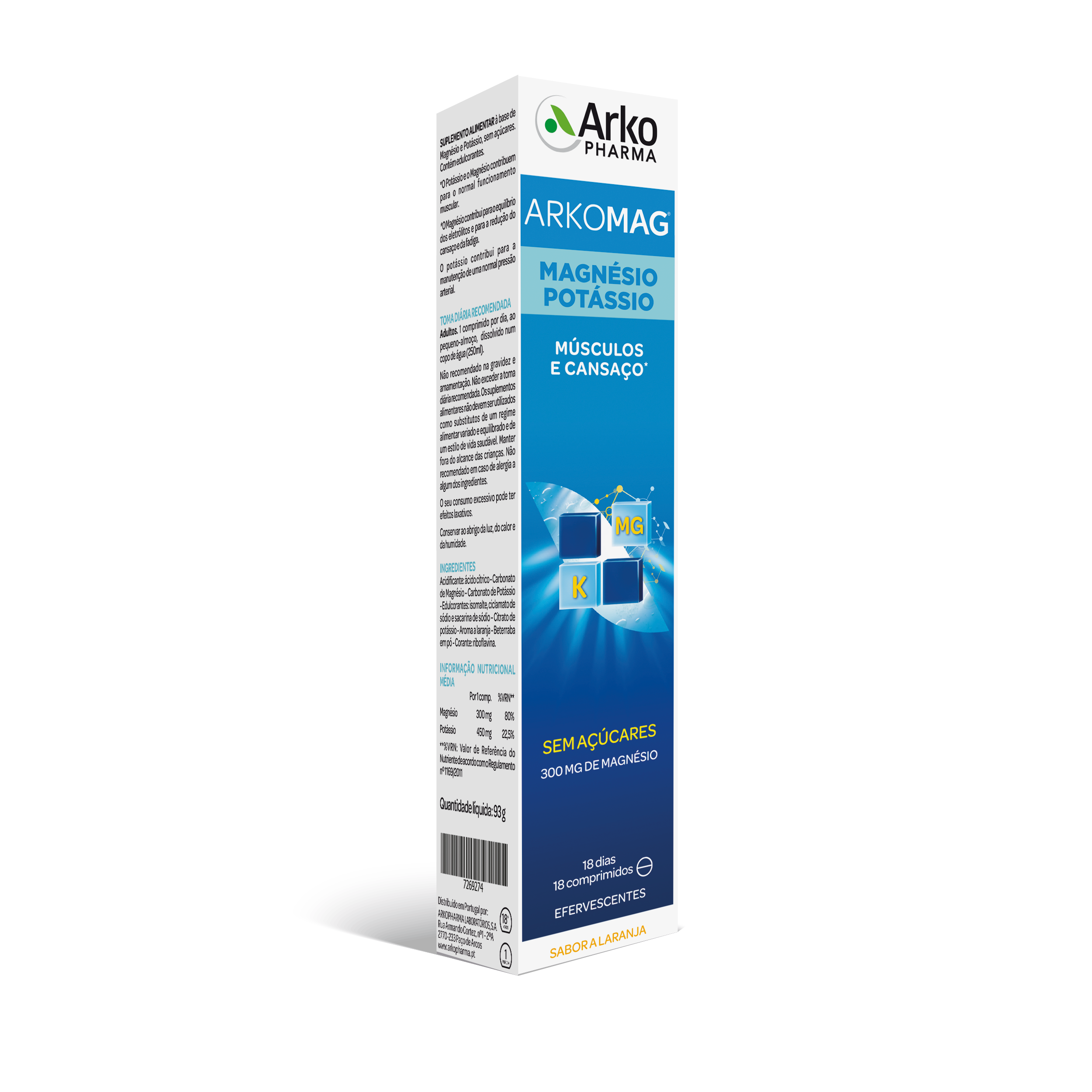 Arkomag Magnesium Potassium 18 Effervescent Tablets
