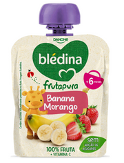 Blédina Frutapura Saqueta Banana Morango 90g +8m