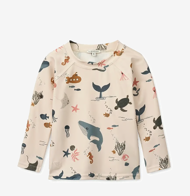 Liewood Noah Longsleeve Swim Tee Sea/Sandy T86